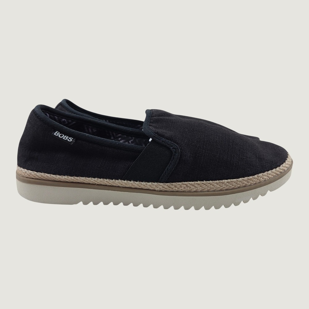 BOBS Skechers Flexpadrille‎ Lo Shoes Womens 10 Casual Low Canvas Black 1140200